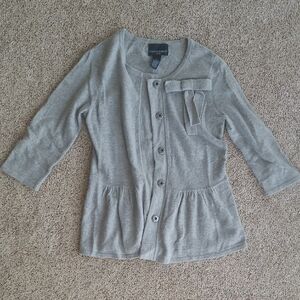 Cynthia Rowley Gray Button-Up Sweater